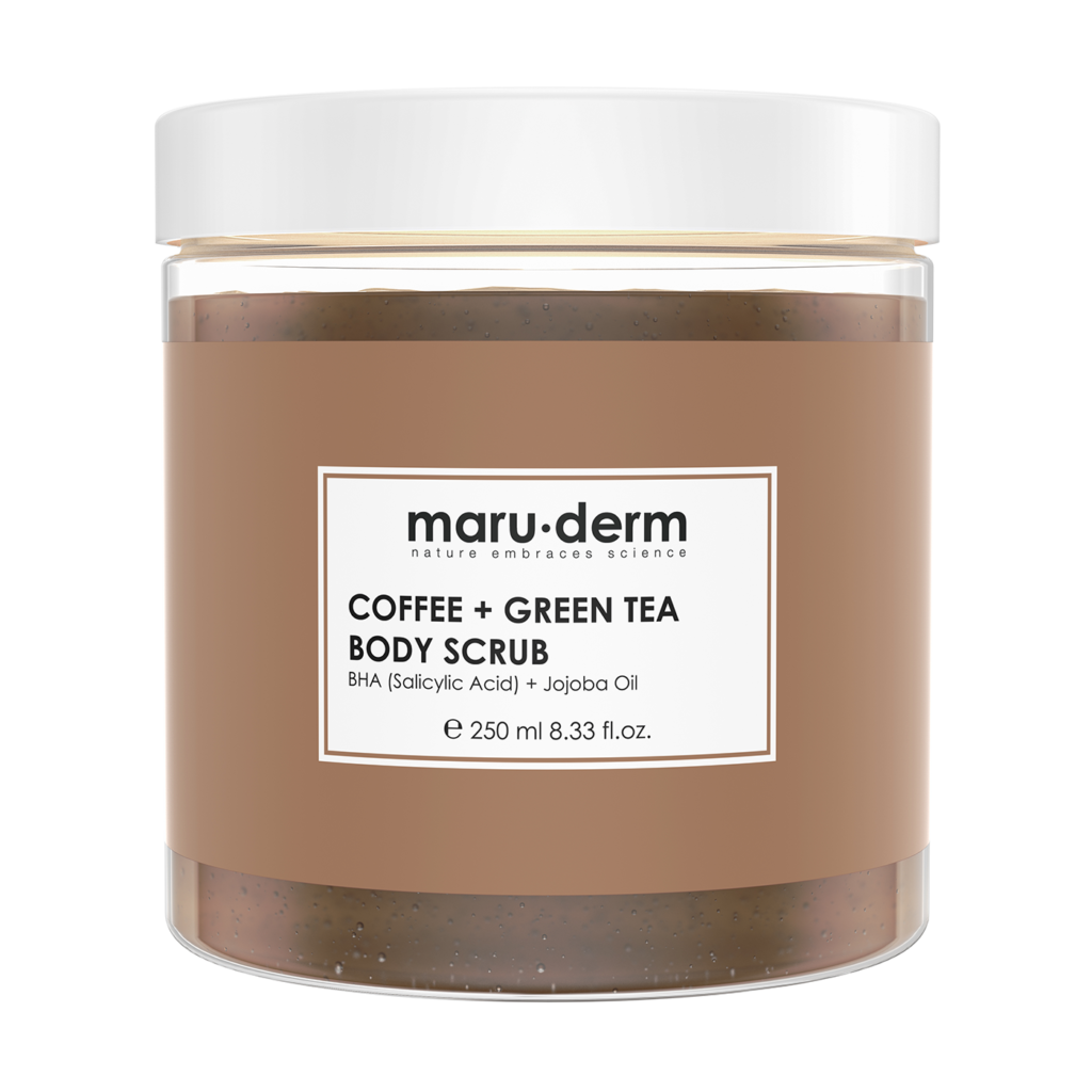 العناية بالجسم maru.derm coffee + green tea body scrub 250ml | مارو.ديرم مقشر الجسم بالقهوة و الشاي الأخضر 250 مل