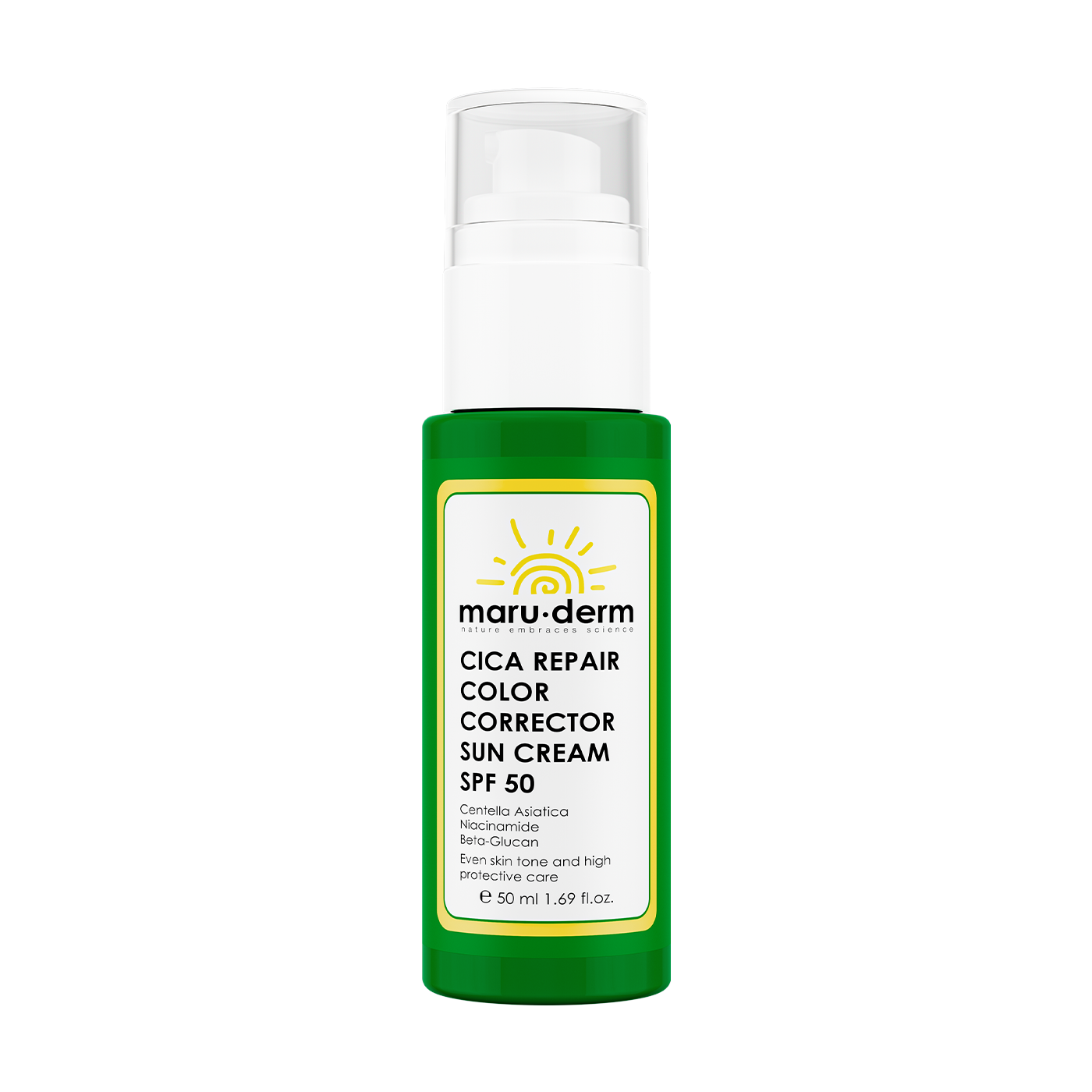 كريم واقي الشمس Maruderm SPF 50+ Cica مصحح للون البشر بالسيكا 50 مل